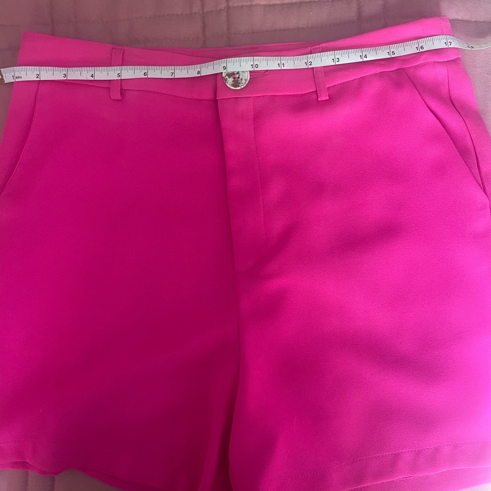 High Waist Pink Shorts with Clean Design